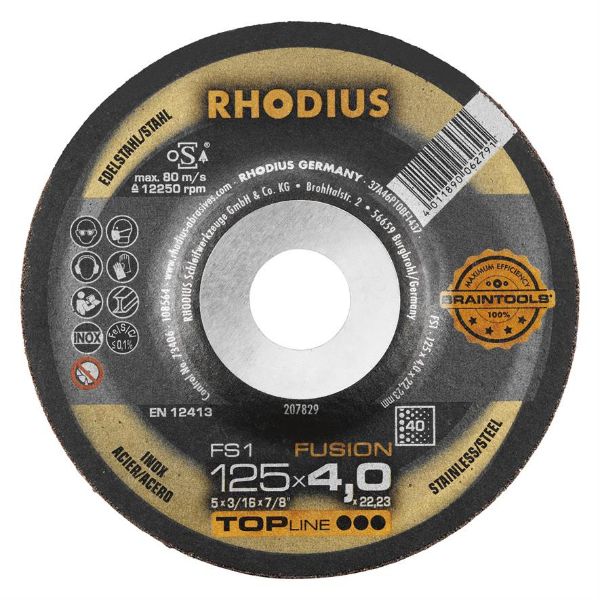 Billede af Rhodius Fusionsslibeskive 125x4,0x22,23 K80