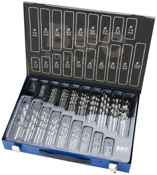Billede af Bohrcraft Spiralborsæt MG70 1,0-10,0x0,5mm DIN 338 HSS-G P-Plus - 70 dele