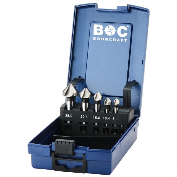 Billede af Bohrcraft Forsænkersæt KS5-K 6,3-25,0mm DIN 335C HSS-E Co5 90° 5 dele ABS-Box