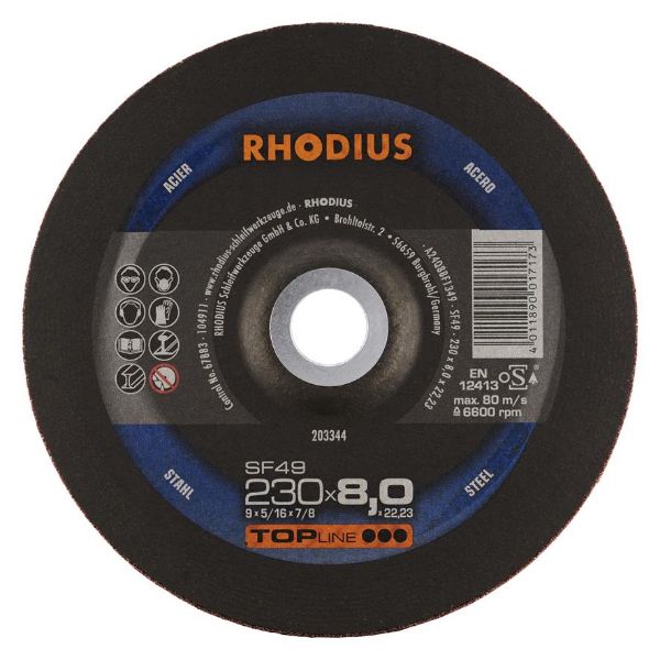 Billede af Rhodius Slibeskive SF49 Rail 230x8,0x22,2