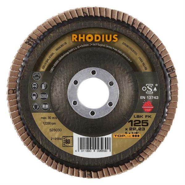Billede af Rhodius Lamelslibeskive LSK FK 125mm K80