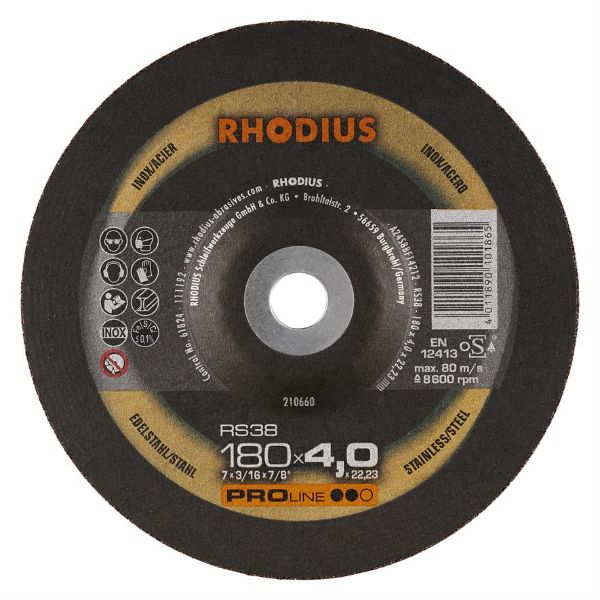Billede af Rhodius Slibeskive RS38 180x4,0 Inox