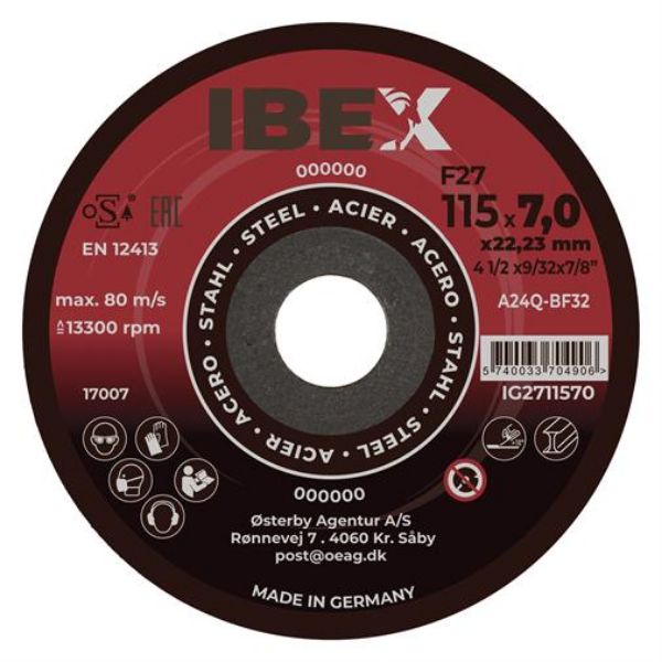 Billede af IBEX Slibeskive F27 125x7,0x22,2mm