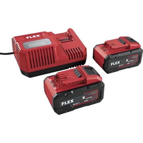 Billede af Flex akku P-sæt 18-88 R / 2 x 8,0 Ah batteri + lader