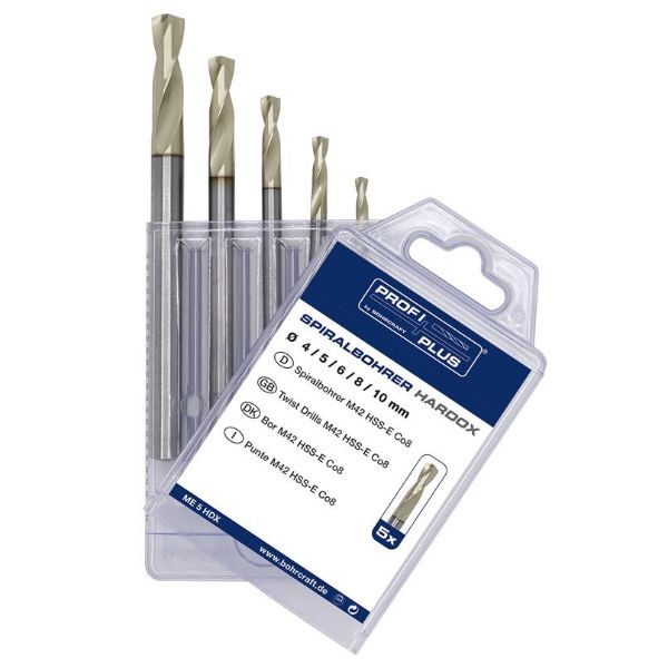 Billede af Bohrcraft Spiralborsæt 4-10mm HDX HSS-E Co8 M42 HARDOX 5 dele  Profi-PLUS