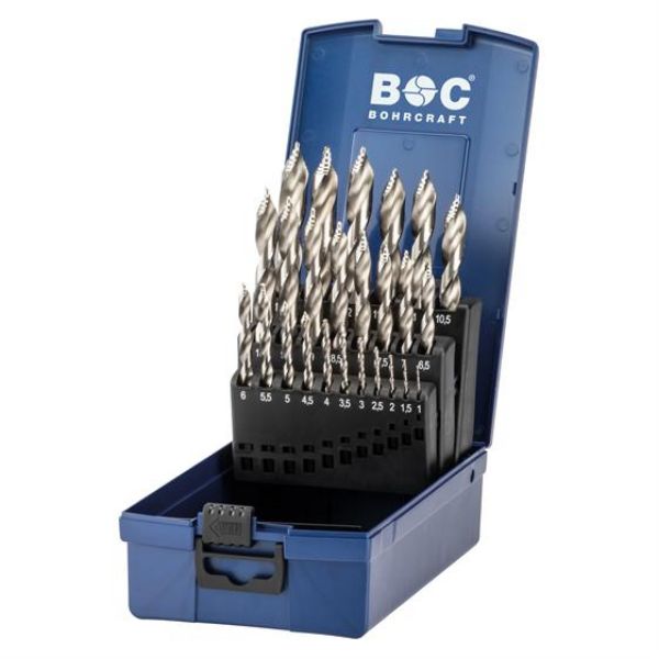 Billede af Bohrcraft Spiralborsæt KG24 TURBO STEP HSS-G DIN 338 1-10,2mm inkl. 3,3/4,2/6,8/10,2 - 24 dele ABS-box