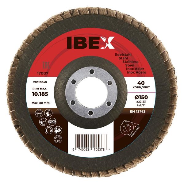 Billede af IBEX Lamelslibeskive 150 K40 Rød Keramisk